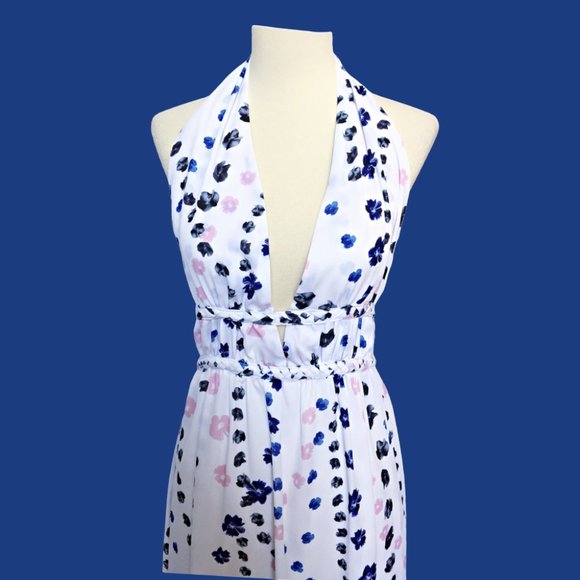 Aqua Halter & Bra Back Formal Gown XS - Picture 2 of 4